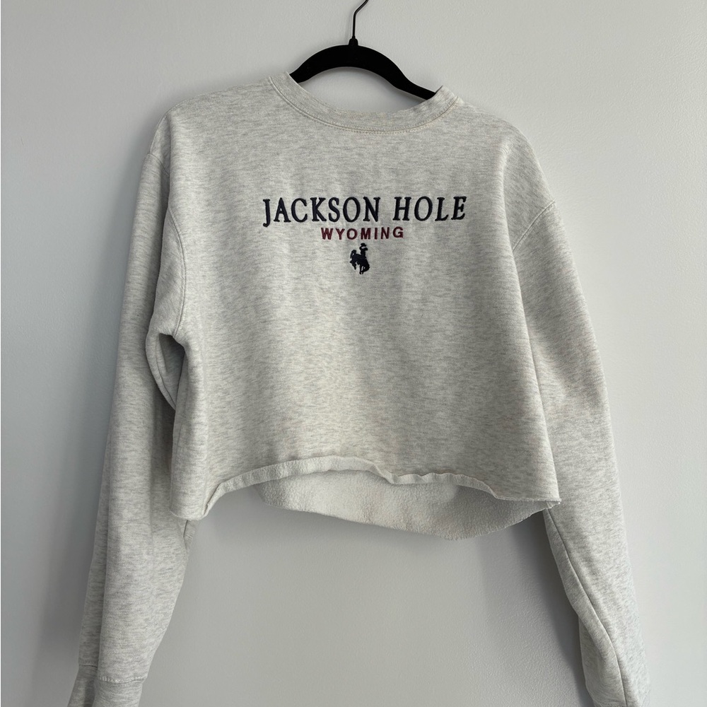 Blue 84 Light Gray Jackson Hole Wyoming Sweater